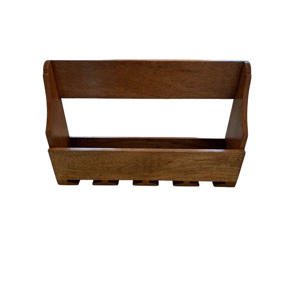 Wooden Wall Mounted Wine Bottle and Glass Hanger 18"l x 11.5"h Shelf - Picture 1 of 8